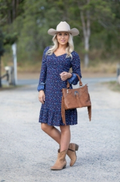 Picture of Pure Western Women Ava Dress Navy/Multi