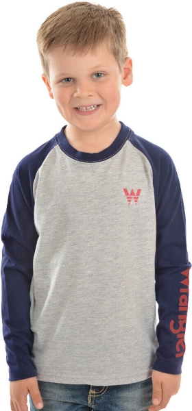 Picture of Wrangler Boys Sleeve Logo Raglan L/S T-Shirt