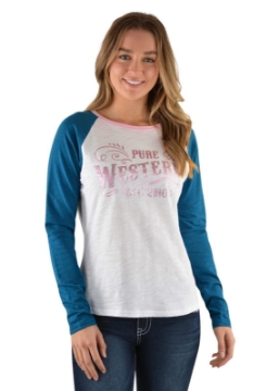 Picture of Pure Western Women's Jac L/Sleeve Raglan Tee