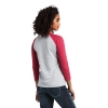 Picture of Ariat Women's R.E.A.L Long Live Heather Grey and Red Baseball Shirt