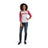 Picture of Ariat Women's R.E.A.L Long Live Heather Grey and Red Baseball Shirt