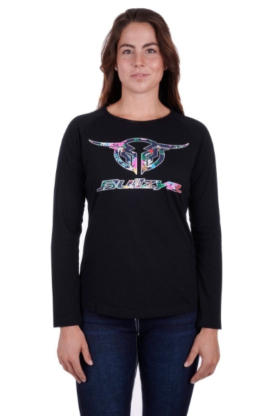 Picture of Bullzye Women's Wildflower Long Sleeve Raglan Tee