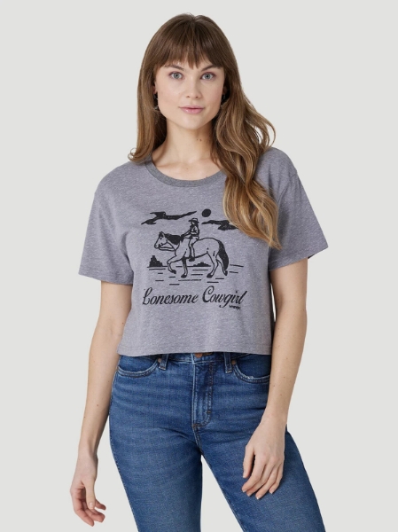 Picture of Wrangle Women's Lonesome Cowgirl Crop Tee